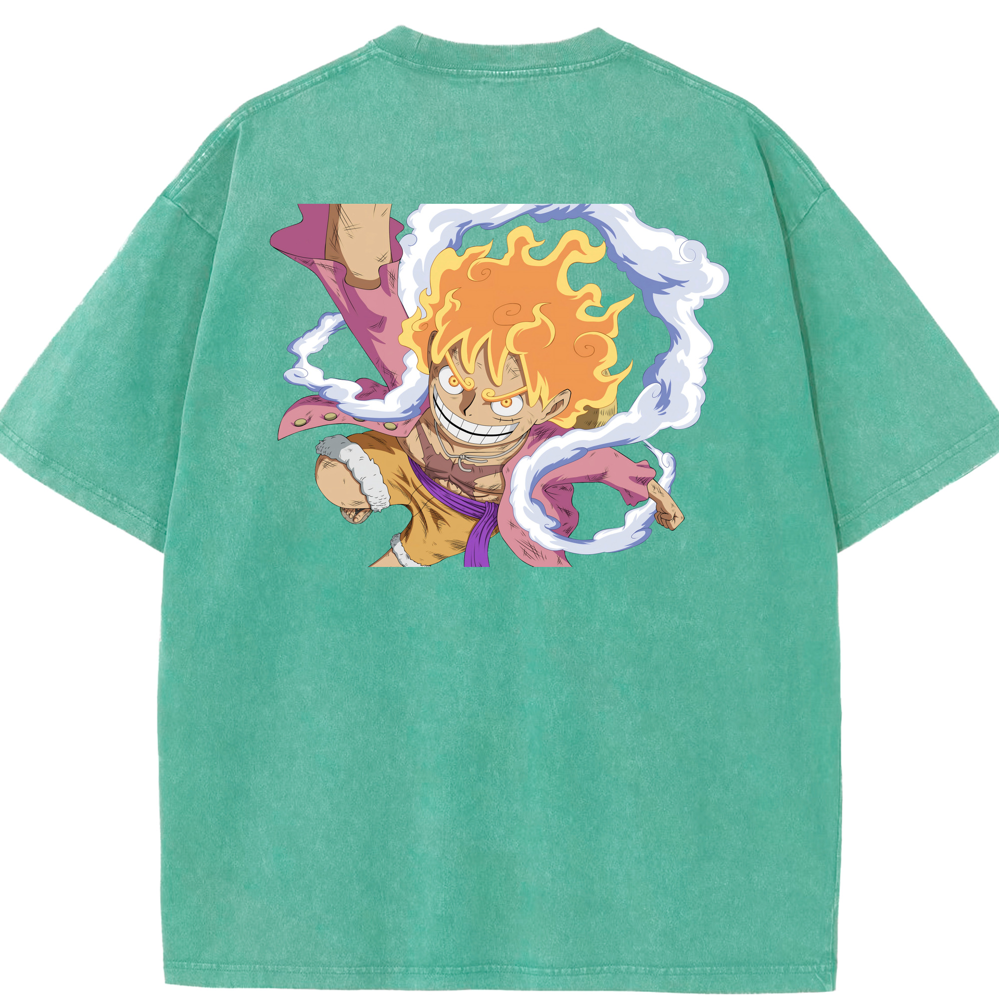 ワンピース モンキー・D・ルフィ ONE PIECE Monkey D. Luffy 綿100% ヴィンテージ風 半袖Tシャツ（背面プリント）